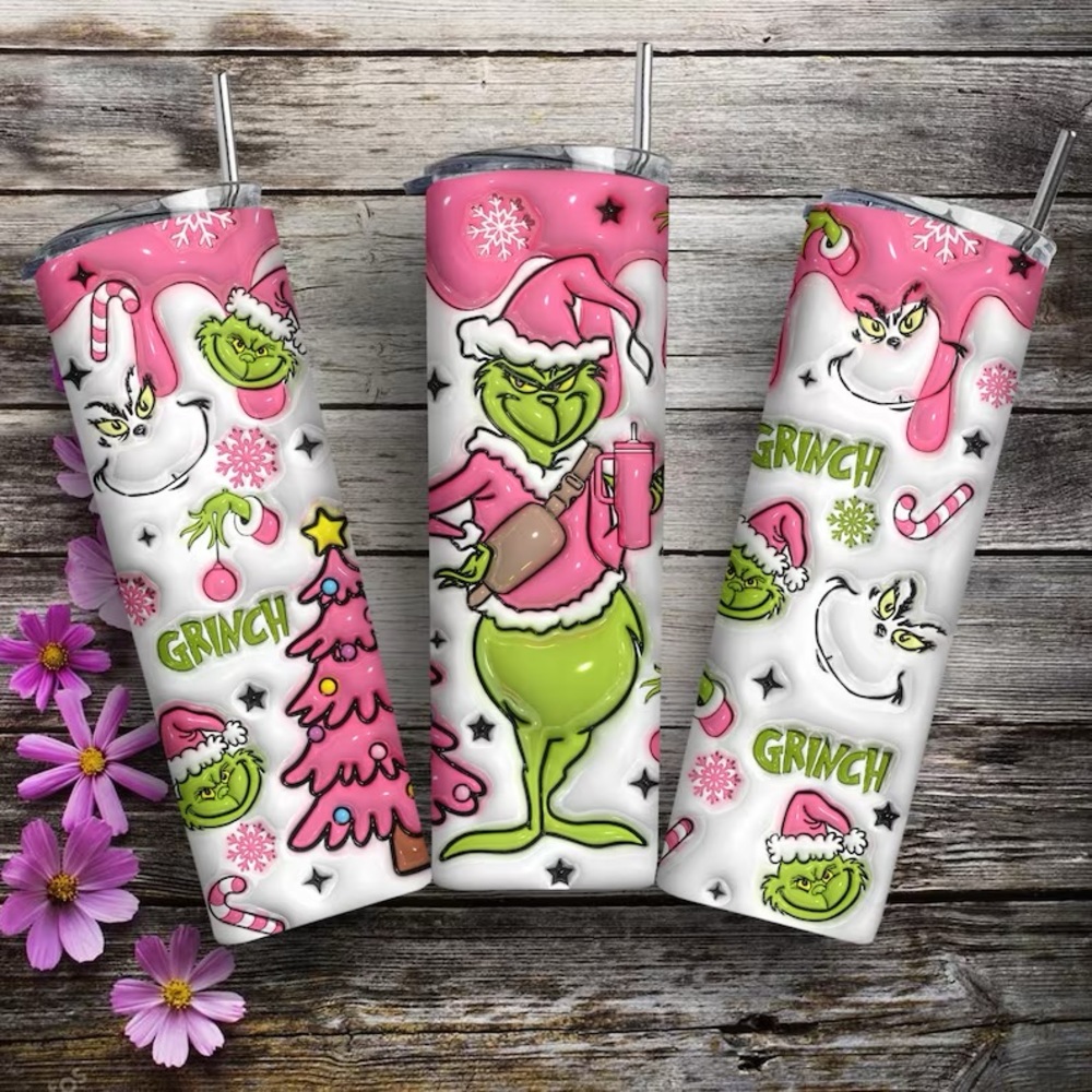New 20oz grinch tumbler trendy pink Christmas 2023 pink Christmas